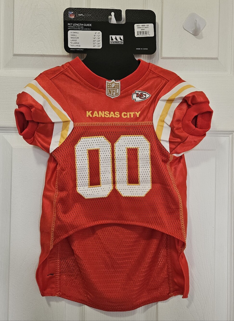 NFL Kansas City Chiefs Red and White DogJersey with Gold Accents
